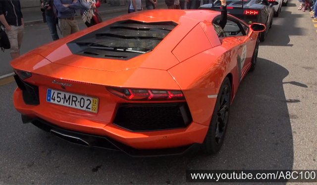 Video: 24 Lamborghini Aventadors Revving in Milan