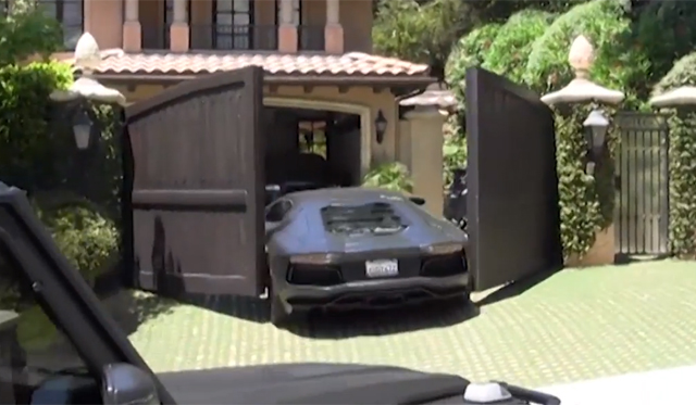 Video: Kanye West's Lamborghini Aventador Hits Closing Gate
