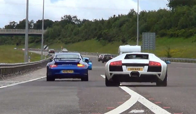 Video: Watch 50 Incredible Supercars Entering a Highway