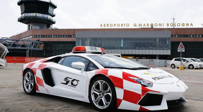 Lamborghini Aventador Being Used as 'Follow Me' car at Bologna Airport