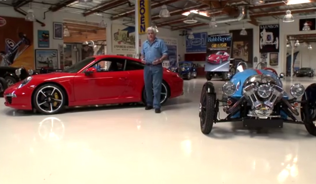 Video: Jay Leno Drives 2013 Porsche 911 Carrera S and Morgan 3 Wheeler ...