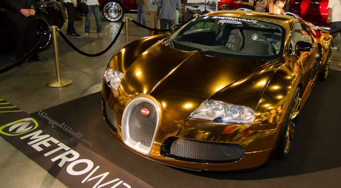 Flo Rida Wraps his Bugatti Veyron in Gold Chrome Finish