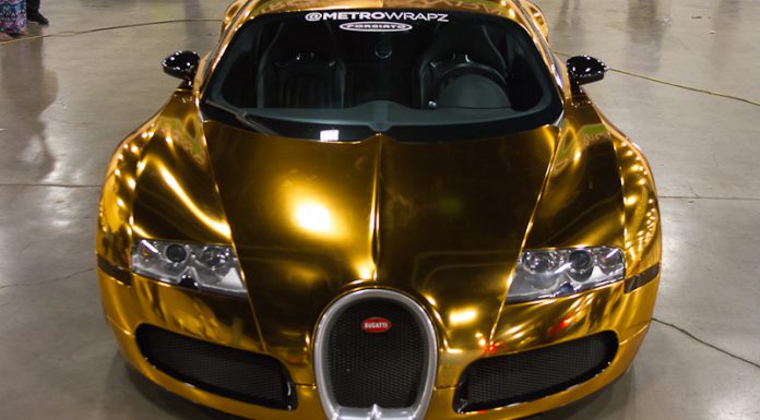 Flo Rida Wraps his Bugatti Veyron in Gold Chrome Finish