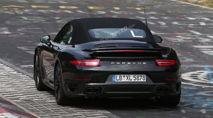 Spyshots: Camo-Less 2014 Porsche 911 Turbo Cabriolet at the 'Ring