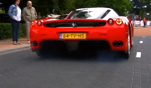 Video: Ferrari Enzo Does Epic Burnout