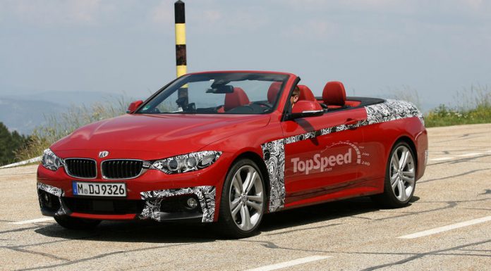 Spyshots: Red 2014 BMW 4-Series Convertible M Sport