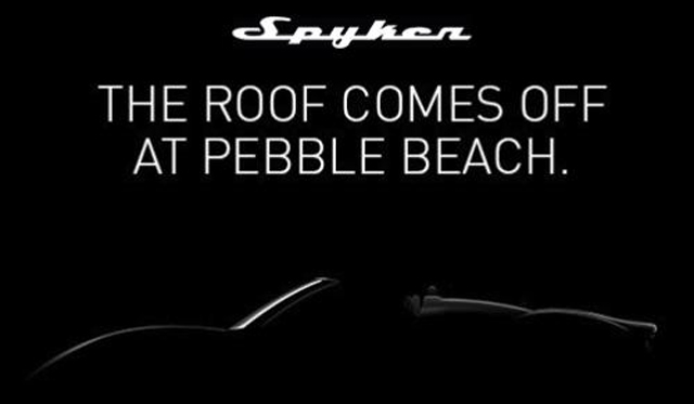 Spyker B6 Venator Spyder Teased Ahead of Pebble Beach 2013