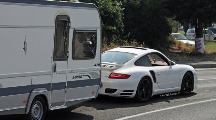 Porsche 911 Turbo Spotted Towing Caravan