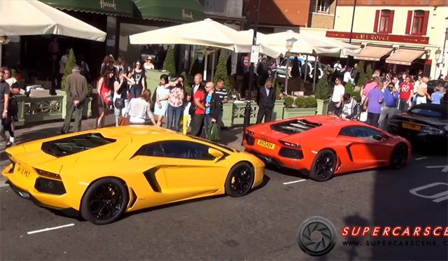 Video: The Chaos Created by two Revving Lamborghini Aventadors