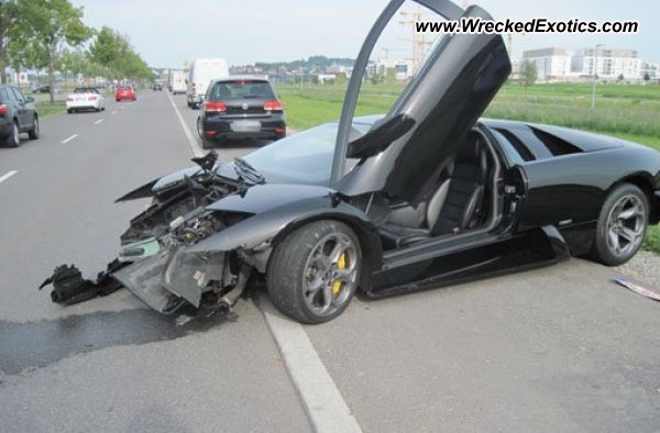 Car Crash: Lamborghini Murcielago Wrecked After Missed Shift