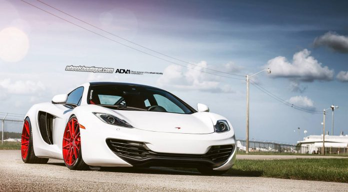 White McLaren 12C Meets Red ADV.1 Wheels