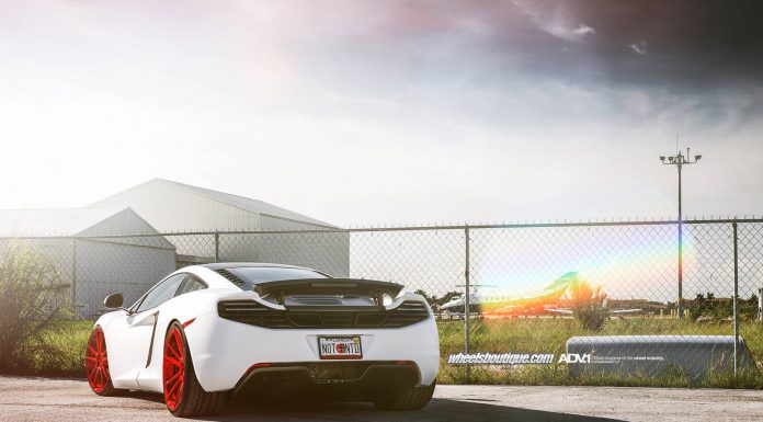 White McLaren 12C Meets Red ADV.1 Wheels