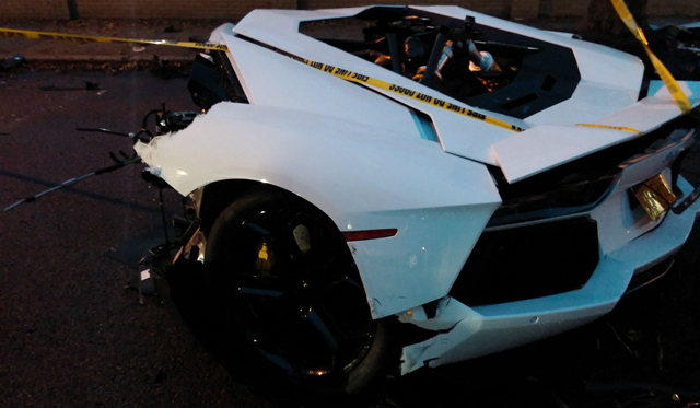 Lamborghini Aventador Breaks in Half in Brooklyn, NYC