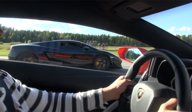 Lamborghini Aventador Races Its Older Brother