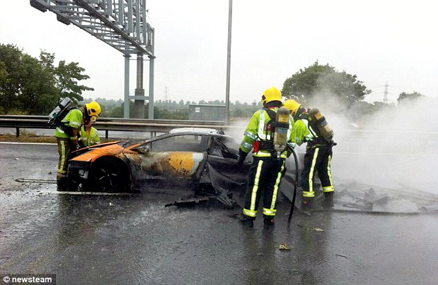 English Lamborghini Murcielago Goes up in Flames