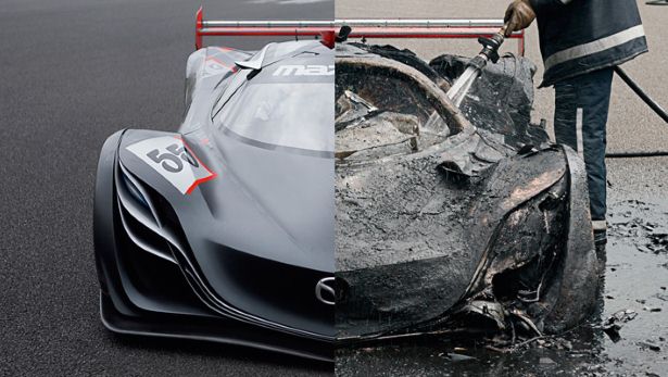Mazda Furai Destroyed by Top Gear