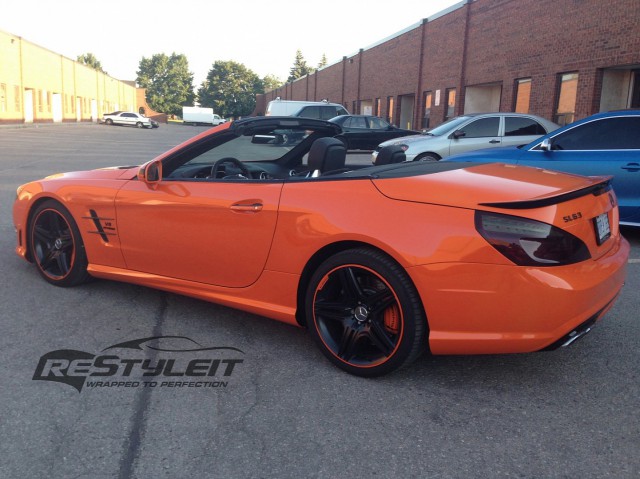 Mercedes-Benz SL63 AMG Receives Fiery Orange Wrap