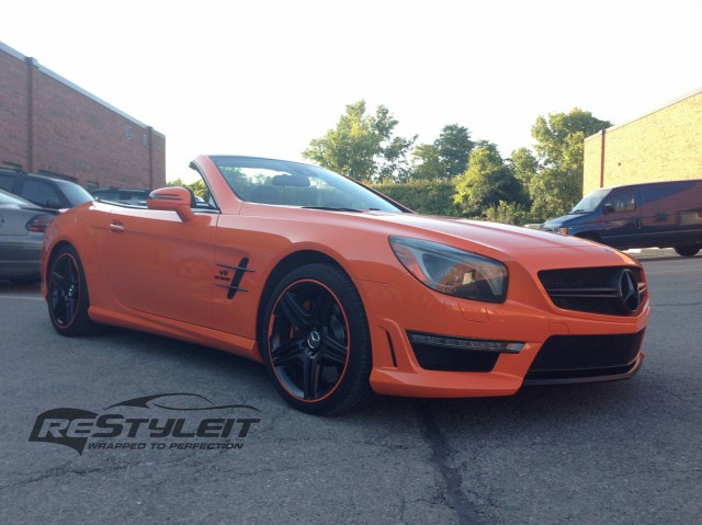 Mercedes-Benz SL63 AMG Receives Fiery Orange Wrap