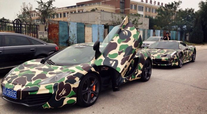 BAPE'S Crazy Camo McLaren 12C and Ferrari 458 Italia