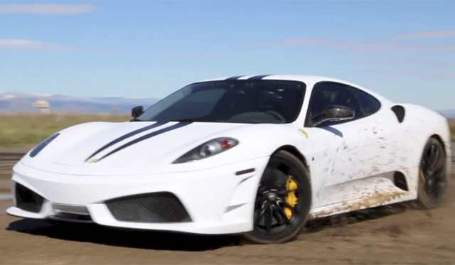 Ferrari 430 Scuderia Plays in the Mud