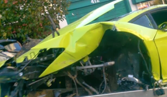 Another Bright Green Lamborghini Aventador Crashes in the U.S.