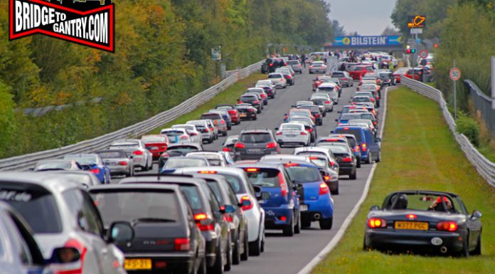 Traffic Jam on the Nurburgring Causes Chaos