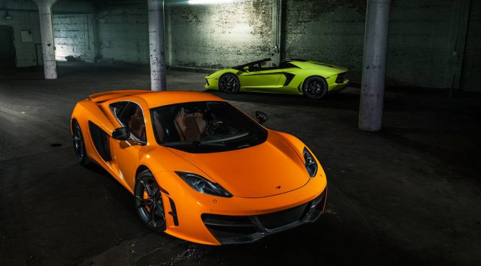 McLaren 12C by RevoZport Meets Verde Scandal Aventador Roadster