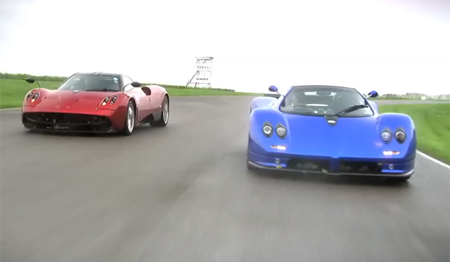 Pagani Huayra and Pagani Zonda S Roadster Hit Goodwood Circuit