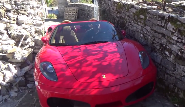 Watch a Ferrari F430 Spider Navigate a Tiny Greek Road