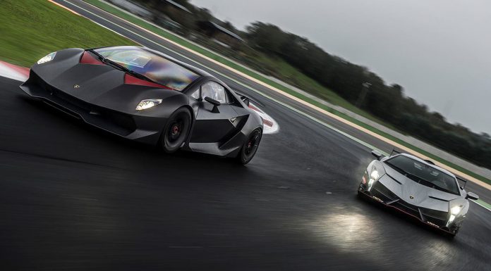 Lamborghini Veneno and Sesto Elemento at Vallelunga Circuit