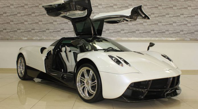 White and Carbon Fiber Pagani Huayra For Sale in Dubai