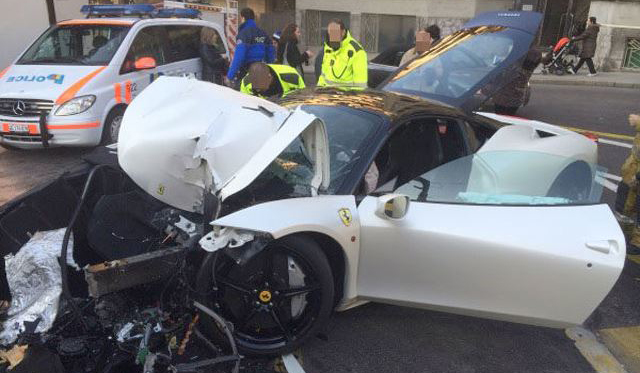 20-Year-Old Destroys Ferrari 458 Italia in Switzerland