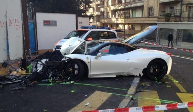 20-Year-Old Destroys Ferrari 458 Italia in Switzerland