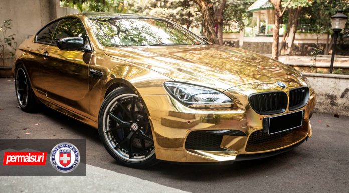 Golden Chrome BMW M6 on HRE Wheels
