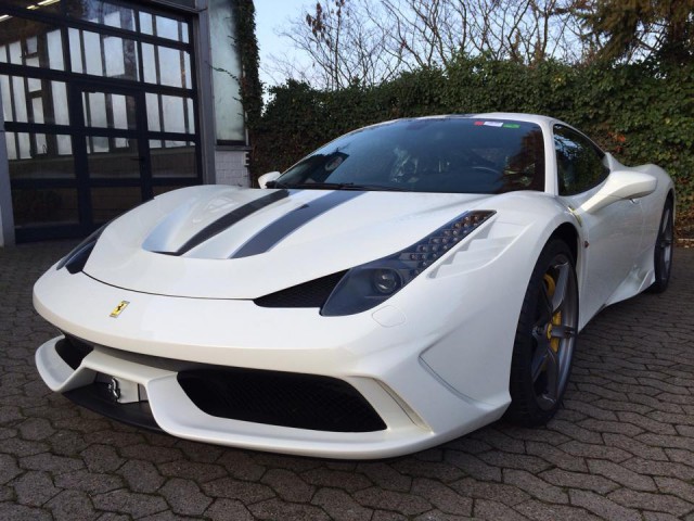 White Ferrari 458 Speciale at Karaveli Exclusive Cars 