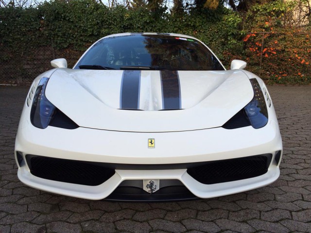 White Ferrari 458 Speciale at Karaveli Exclusive Cars 