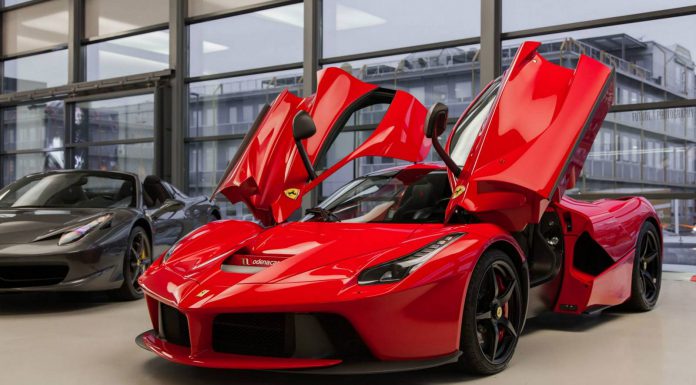 Red Ferrari LaFerrari in Geneva Switzerland 