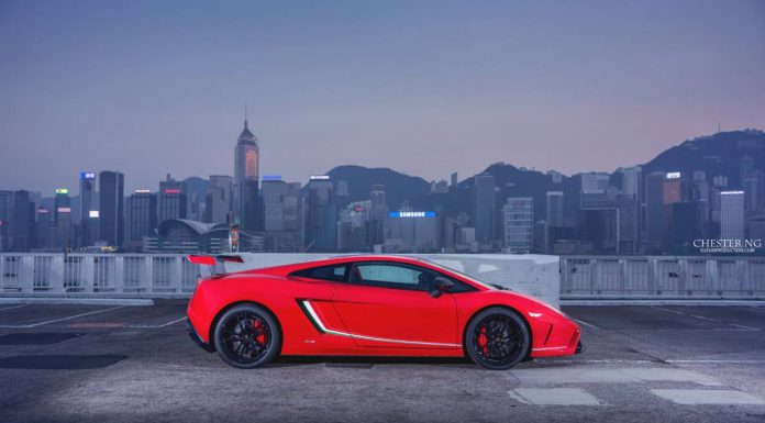 Red Lamborghini Gallardo LP570-4 Squadra Corse in Hong Kong