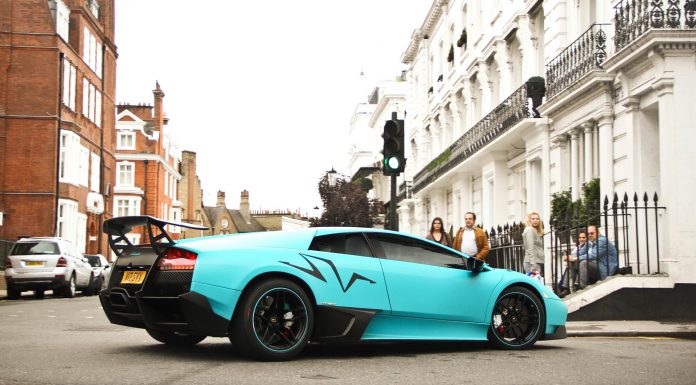 Baby Blue Lamborghini Murcielago SV