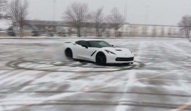 Supercharged 2014 Chevrolet Corvette Stingray Does Donuts
