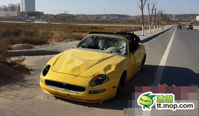 Maserati 4200GT Spyder Found Wrecked and Abandoned in China