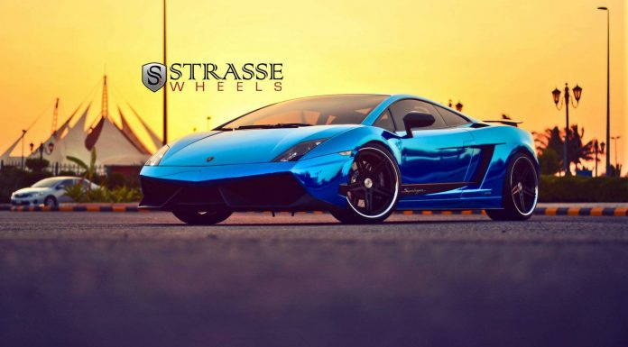 Cromo Blue Lamborghini Gallardo Superleggera Lowered on Strasse Wheels 