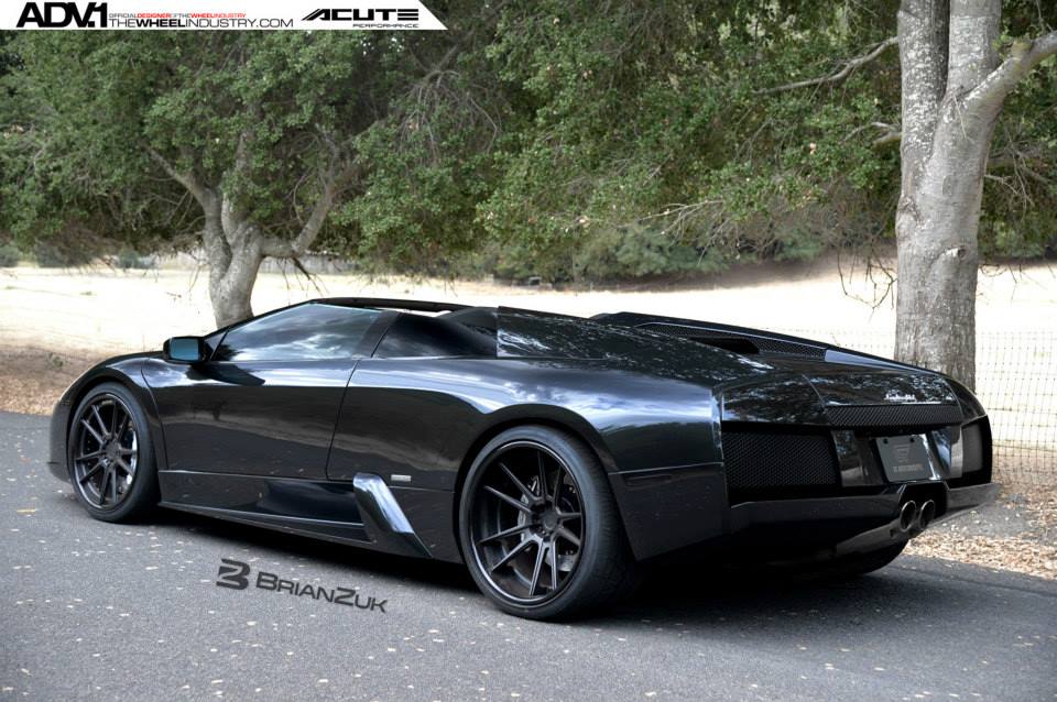Black-on-Black Lamborghini Murcielago Roadster with  Wheels - GTspirit