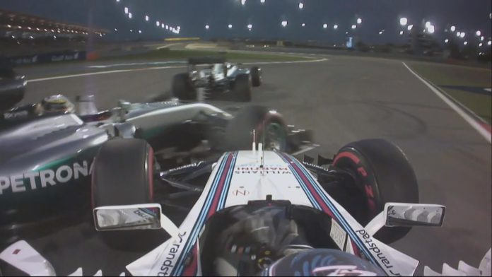 Bottas hitting Hamilton when the race began