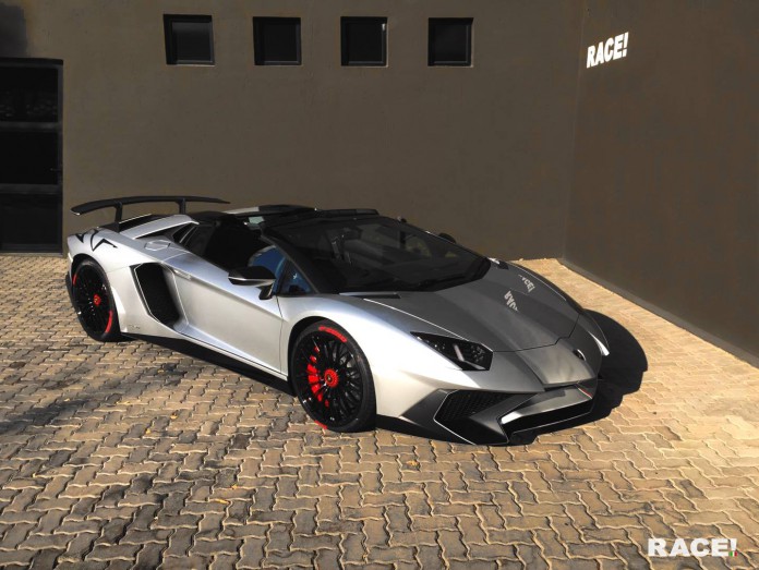 A Grigio Artis Lamborghini Aventador SV Roadster from South Africa