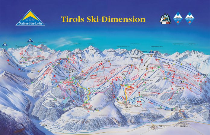Serfaus-Fiss-Ladis Ski Plan Piste Map